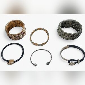Fashion Bracelet Bundle (6). Casual/Formal. Silver, Cuffs, Gold, Black, Pink